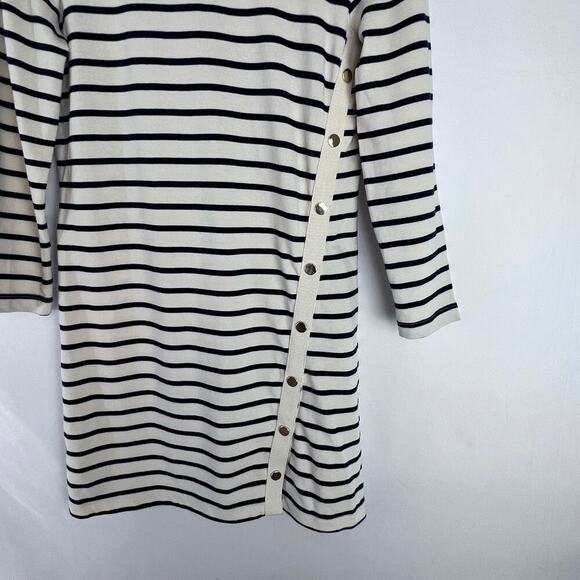 Veronica Beard Womens Ruta Ivory Stripe Cotton Mini Dress Long Sleeve Size Small - Picture 11 of 12